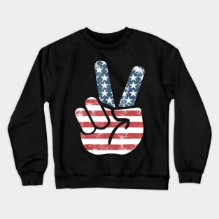 'Peace Flag Sign' Awesome July 4th Freedom Crewneck Sweatshirt